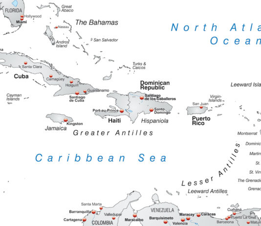 Îles du Vent et Les Îles Sous Le Vent : Les Différences Caribbean map
