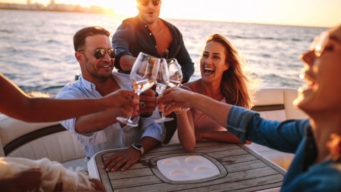client aboard yacht