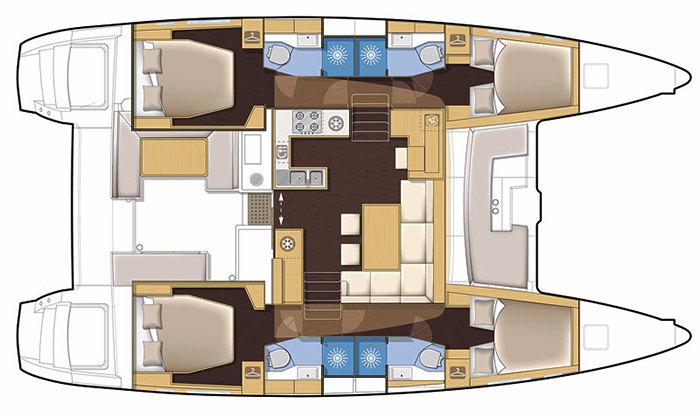 Lagoon-catamaran Lagoon 450 Layout 1