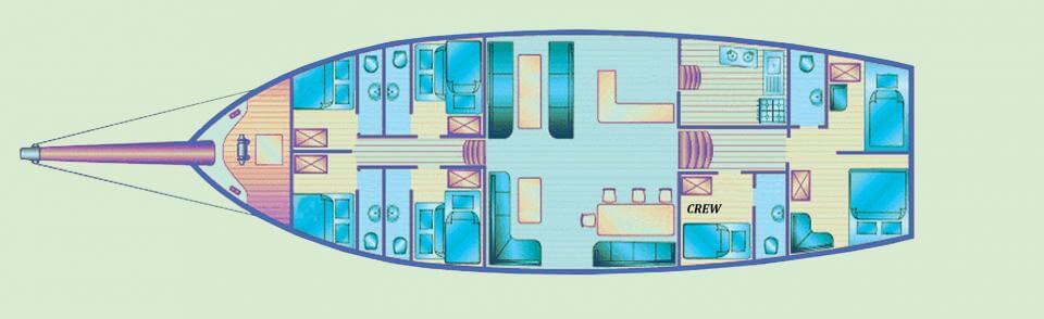 Custom Gulet 23m Layout 1