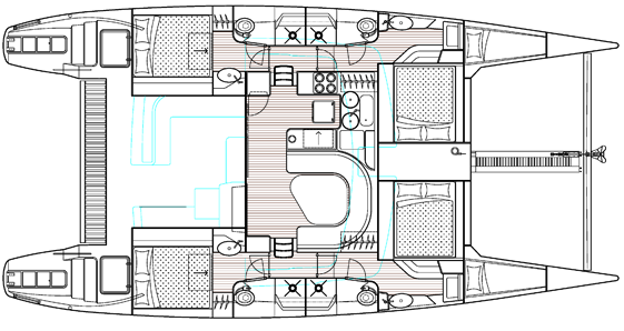 Voyage-catamaran Voyage 480 Layout 1