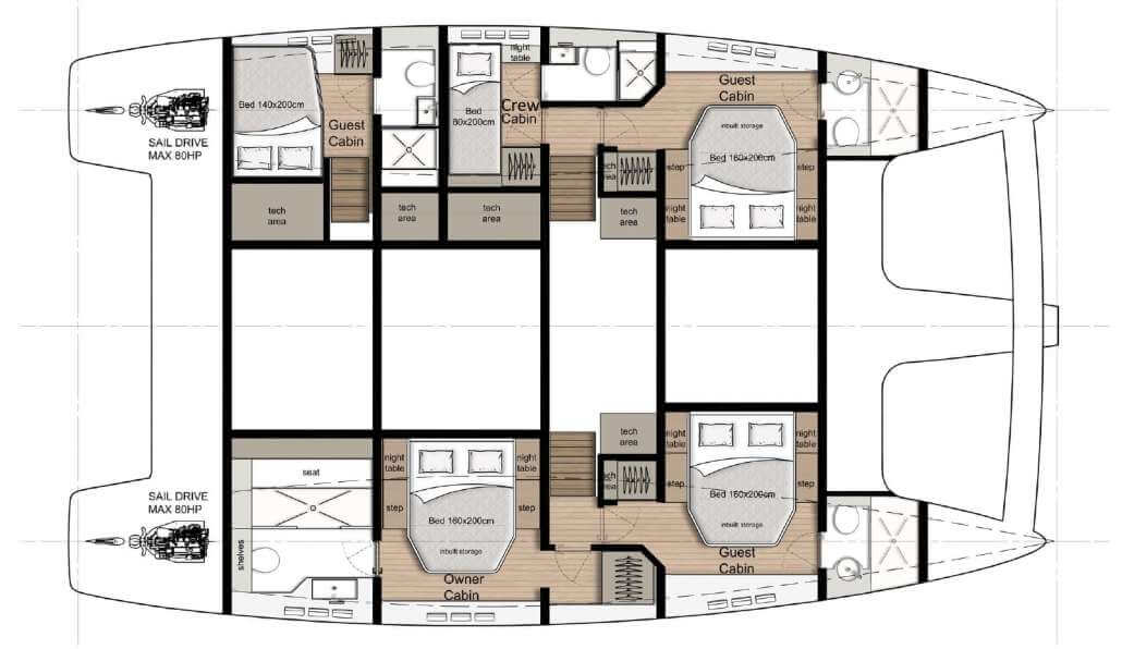 Sunreef-yachts Sail 50 Layout 1