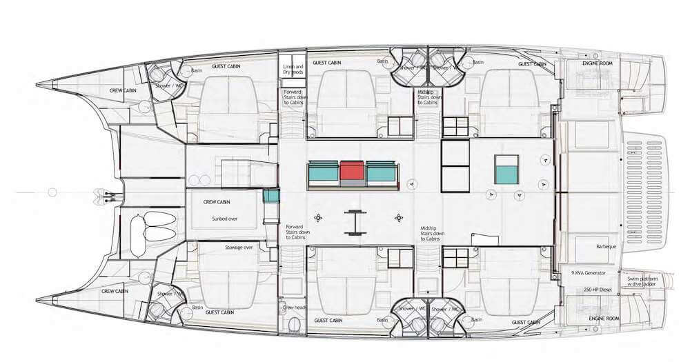 Voyage-catamaran Voyage 650powercat Layout 1