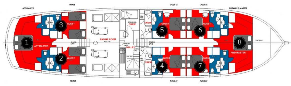 Custom Gulet 34m Layout 1