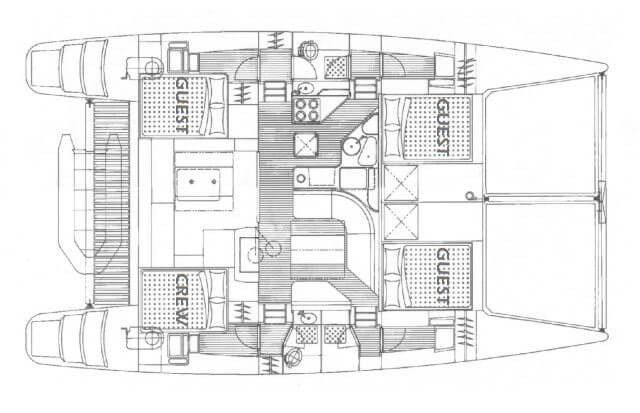 Voyage-catamaran Voyage 430 Layout 1