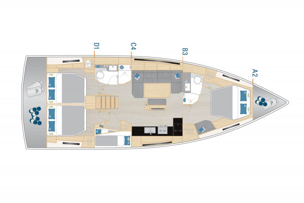 Hanse-yachts Hanse 460 Layout 1