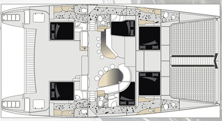 Voyage-catamaran Voyage 600 Layout 1