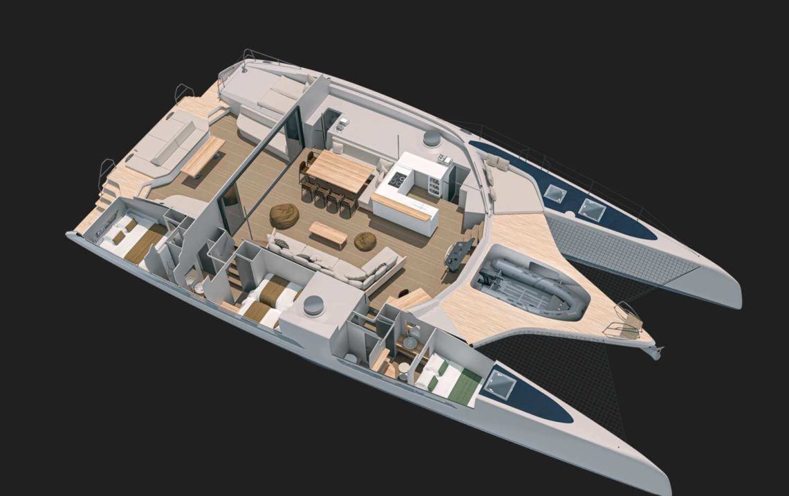 Custom Catamaran 21m Layout 1