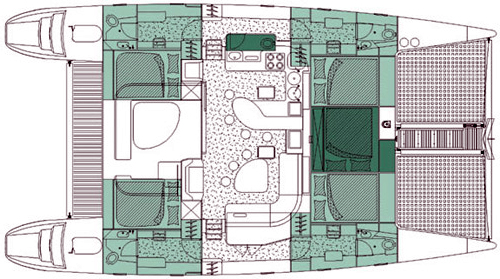 Voyage-catamaran Voyage 500 Layout 1