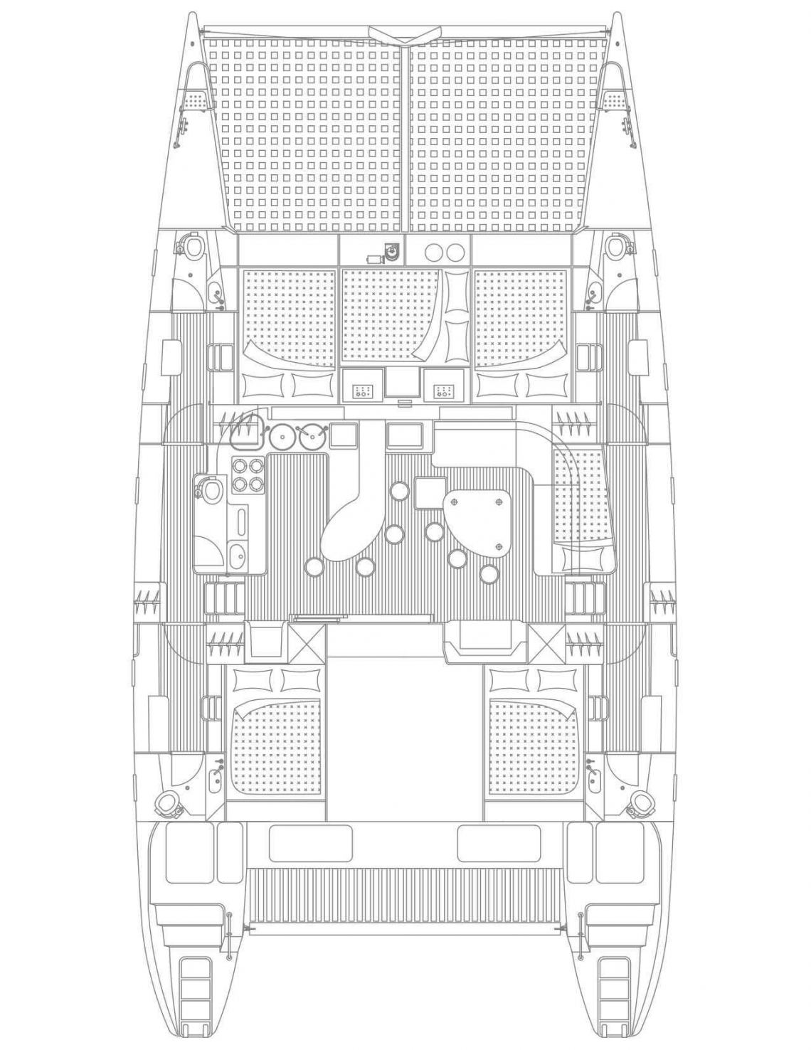 Voyage-catamaran Voyage 520 Layout 1