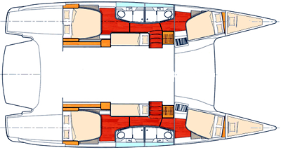 salina 48 catamaran layout